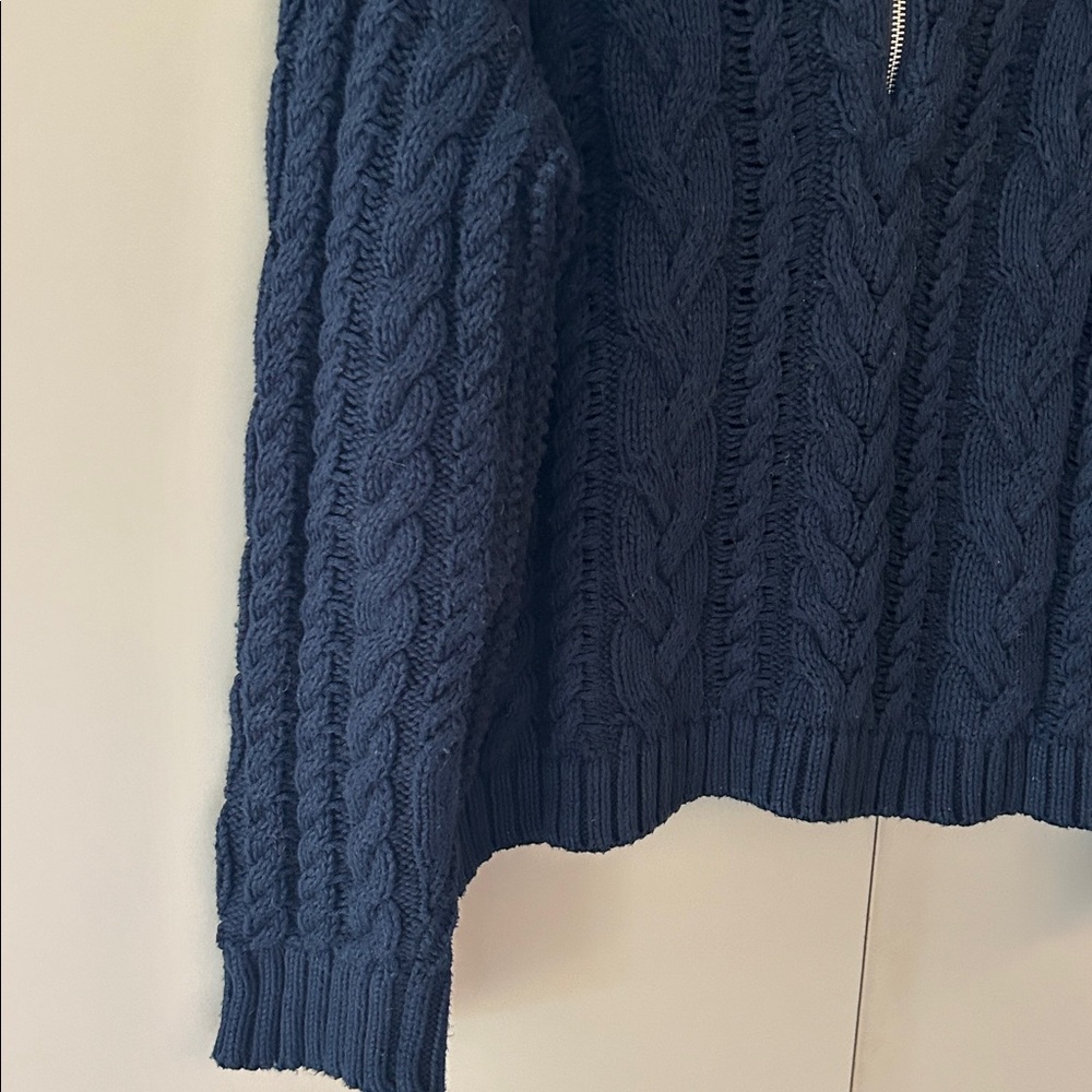 Jenni Kayne navy blue cotton half zip sweater size small - Picture 3 of 5